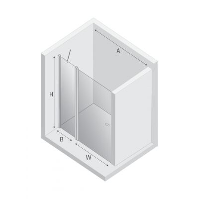 Drzwi prysznicowe 90 cm uchylne złoty szczotkowany/szkło przezroczyste D0771A New Trendy New Soleo