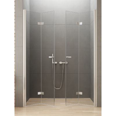 Drzwi prysznicowe 130 cm składane chrom połysk/szkło przezroczyste D0258A New Trendy New Soleo