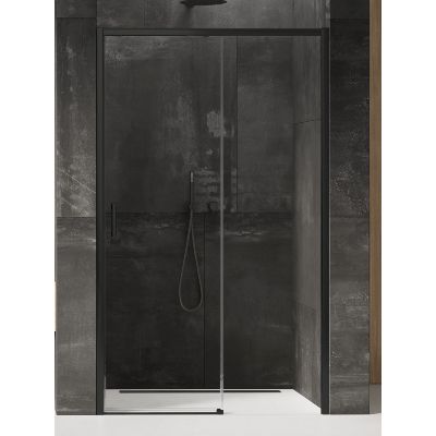 Drzwi prysznicowe 100 cm rozsuwane czarny mat/szkło przezroczyste D0317A New Trendy Prime Black