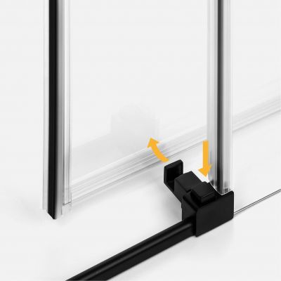 Drzwi prysznicowe 100 cm rozsuwane czarny mat/szkło przezroczyste D0317A New Trendy Prime Black