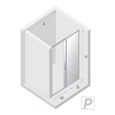 Drzwi prysznicowe 100 cm rozsuwane czarny mat/szkło przezroczyste D0317A New Trendy Prime Black