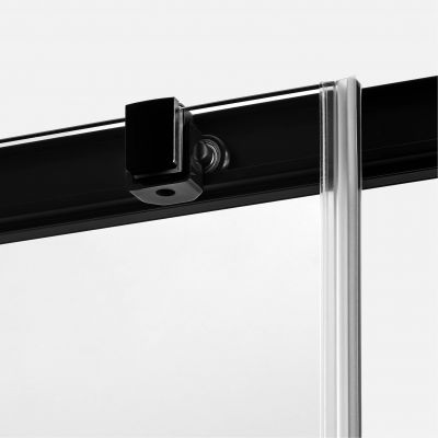 Drzwi prysznicowe 150 cm rozsuwane czarny mat/szkło przezroczyste D0327A New Trendy Prime Black