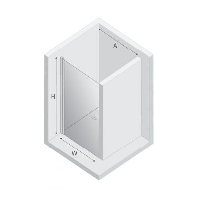 Drzwi prysznicowe 100 cm uchylne miedź szczotkowany/szkło przezroczyste D0492A New Trendy New Soleo Copper Brushed