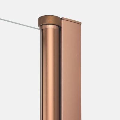 Drzwi prysznicowe 90 cm składane miedź szczotkowany/szkło przezroczyste D0503A New Trendy New Soleo Copper Brushed