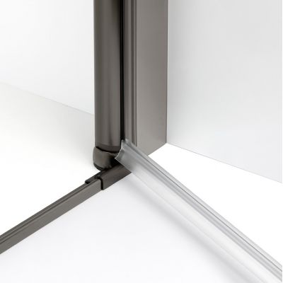 Drzwi prysznicowe 90 cm składane grafitowy szczotkowany/szkło przezroczyste D0543A New Trendy New Soleo Gunmetal Brushed