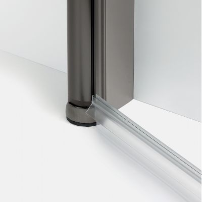 Drzwi prysznicowe 90 cm składane grafitowy szczotkowany/szkło przezroczyste D0543A New Trendy New Soleo Gunmetal Brushed