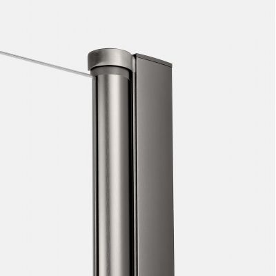 Drzwi prysznicowe 90 cm składane grafitowy szczotkowany/szkło przezroczyste D0543A New Trendy New Soleo Gunmetal Brushed