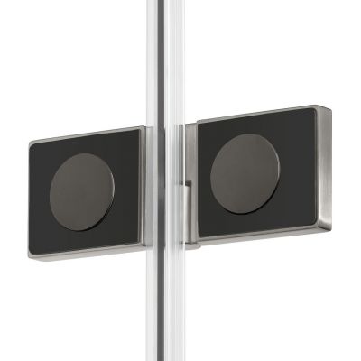 Drzwi prysznicowe 90 cm składane grafitowy szczotkowany/szkło przezroczyste D0543A New Trendy New Soleo Gunmetal Brushed