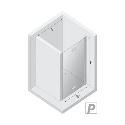 Drzwi prysznicowe 90 cm składane grafitowy szczotkowany/szkło przezroczyste D0543A New Trendy New Soleo Gunmetal Brushed