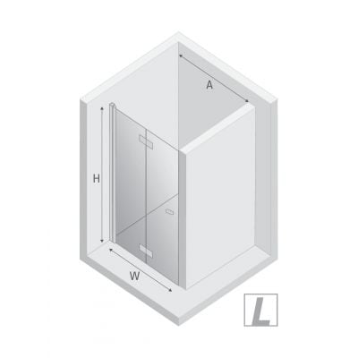 Drzwi prysznicowe 100 cm składane grafitowy szczotkowany/szkło przezroczyste D0544A New Trendy New Soleo Gunmetal Brushed