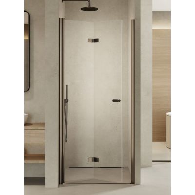 Drzwi prysznicowe 120 cm składane grafitowy szczotkowany/szkło przezroczyste D0546A New Trendy New Soleo Gunmetal Brushed