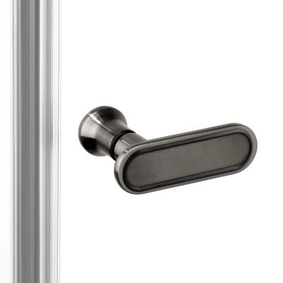 Drzwi prysznicowe 120 cm składane grafitowy szczotkowany/szkło przezroczyste D0546A New Trendy New Soleo Gunmetal Brushed