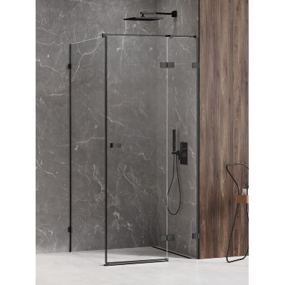 Kabina prysznicowa 120x100 cm prostokątna czarny mat/szkło przezroczyste EXK1595 New Trendy Avexa Black