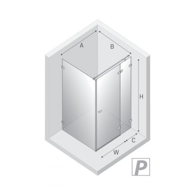 Kabina prysznicowa 120x100 cm prostokątna czarny mat/szkło przezroczyste EXK1595 New Trendy Avexa Black