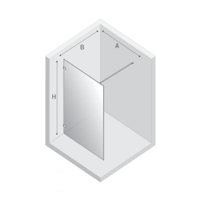 Ścianka prysznicowa walk-in 80 cm czarny mat/szkło przezroczyste EXK1625 New Trendy Avexa Black