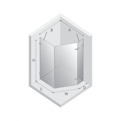 Kabina prysznicowa 100x80 cm czarny mat/szkło przezroczyste EXK3880 New Trendy Avexa Black