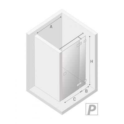 Drzwi prysznicowe 100 cm uchylne chrom połysk/szkło przezroczyste EXK4455 New Trendy Eventa