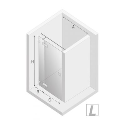 Drzwi prysznicowe 110 cm uchylne chrom połysk/szkło przezroczyste EXK4456 New Trendy Eventa