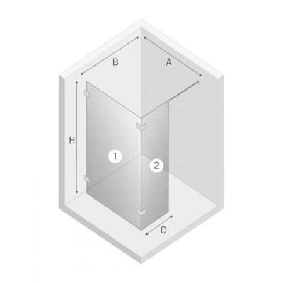 Ścianka prysznicowa walk-in 33 cm chrom połysk/szkło przezroczyste EXK4640 New Trendy Eventa