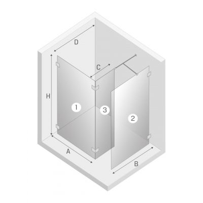Ścianka prysznicowa walk-in 80 cm chrom połysk/szkło przezroczyste EXK4665 New Trendy Eventa