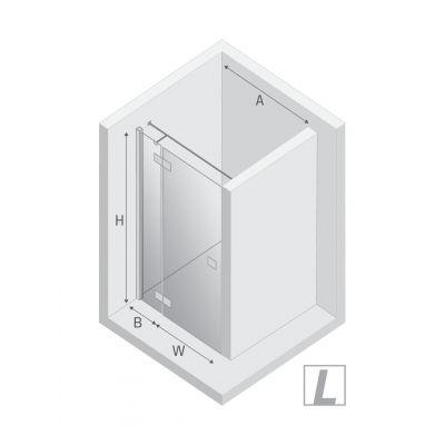 Drzwi prysznicowe 90 cm uchylne chrom połysk/szkło przezroczyste EXK5059 New Trendy Reflexa