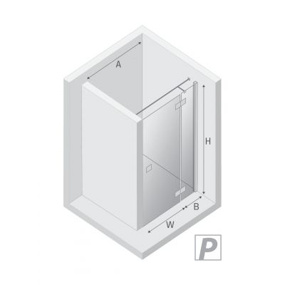 Drzwi prysznicowe 100 cm uchylne chrom połysk/szkło przezroczyste EXK5062 New Trendy Reflexa