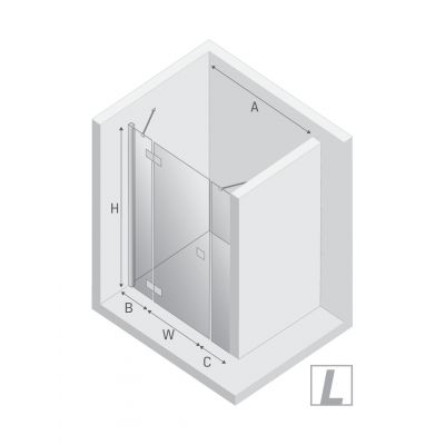 Drzwi prysznicowe 130 cm uchylne chrom połysk/szkło przezroczyste EXK5078 New Trendy Reflexa