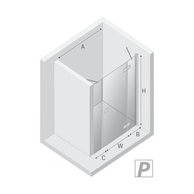 Drzwi prysznicowe 130 cm uchylne chrom połysk/szkło przezroczyste EXK5079 New Trendy Reflexa