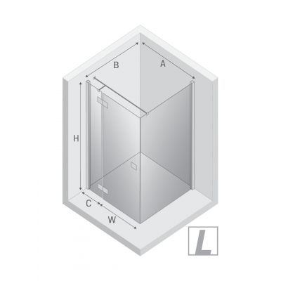 Kabina prysznicowa 120x80 cm prostokątna chrom połysk/szkło przezroczyste EXK5152 New Trendy Reflexa