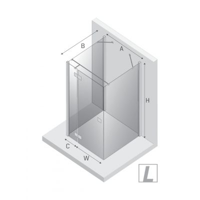 Kabina prysznicowa 110x80 cm prostokątna chrom połysk/szkło przezroczyste EXK5195 New Trendy Reflexa