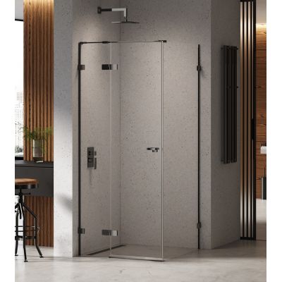 Kabina prysznicowa 120x120 cm kwadratowa czarny połysk/szkło przezroczyste EXK6174 New Trendy Eventa Black Chrome