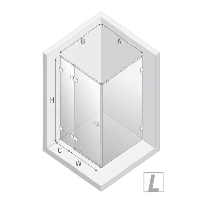 Kabina prysznicowa 120x120 cm kwadratowa czarny połysk/szkło przezroczyste EXK6174 New Trendy Eventa Black Chrome