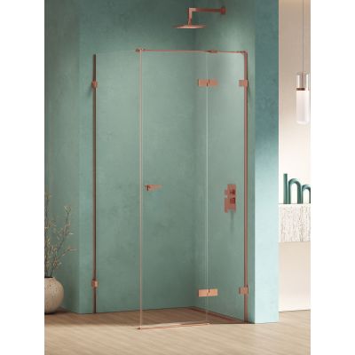 Kabina prysznicowa 80x70 cm prostokątna miedź połysk/szkło przezroczyste EXK6400 New Trendy Eventa Copper Shine