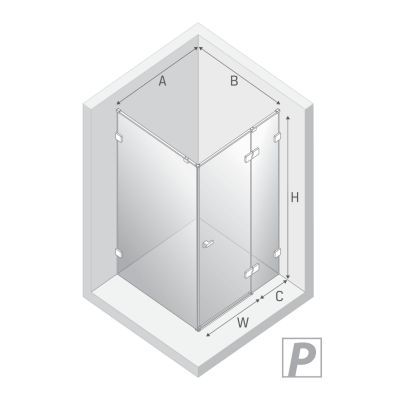 Kabina prysznicowa 80x70 cm prostokątna miedź połysk/szkło przezroczyste EXK6400 New Trendy Eventa Copper Shine