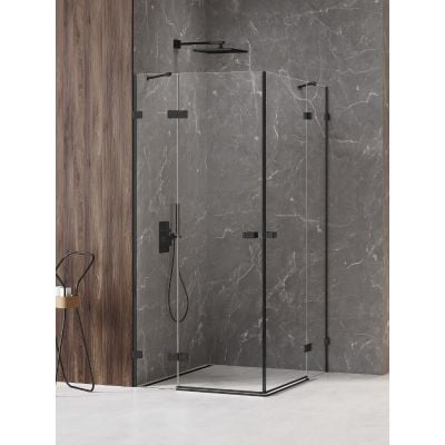 Kabina prysznicowa 110x100 cm prostokątna czarny mat/szkło przezroczyste EXK6922 New Trendy Avexa Black XR