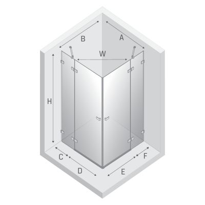 Kabina prysznicowa 110x100 cm prostokątna czarny mat/szkło przezroczyste EXK6922 New Trendy Avexa Black XR