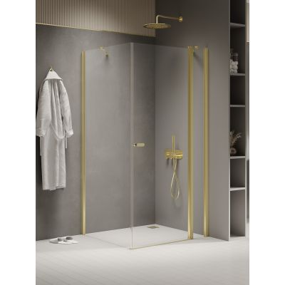 Kabina prysznicowa 90x80 cm prostokątna złoty połysk/szkło przezroczyste K1852 New Trendy New Soleo Light Gold