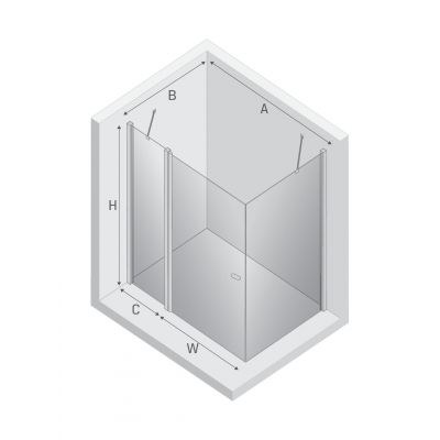 Kabina prysznicowa 90x80 cm prostokątna złoty połysk/szkło przezroczyste K1852 New Trendy New Soleo Light Gold
