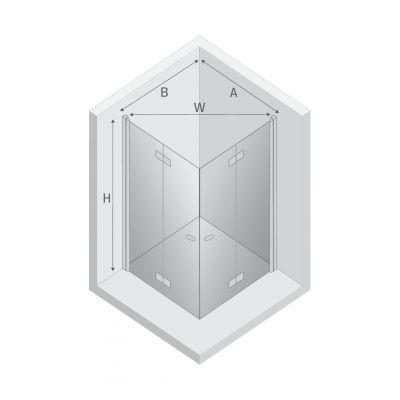 Kabina prysznicowa 90x80 cm prostokątna grafitowy szczotkowany/szkło przezroczyste K2250 New Trendy New Soleo Gunmetal Brushed