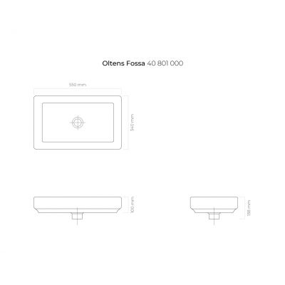 Umywalka 55x34 cm prostokątna nablatowa biała 40801000 Oltens Fossa