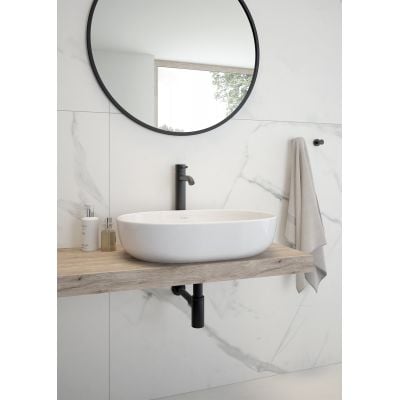 Umywalka 60x42.5 cm owalna nablatowa biała 40815000 Oltens Hamnes