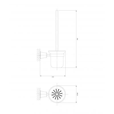 Omnires Art LIne AL53620BSB szczotka toaletowa ścienna mosiądz
