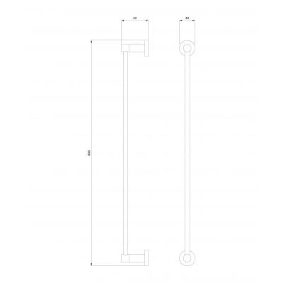 Wieszak na ręcznik grafitowy MP60216GR Omnires Modern Project