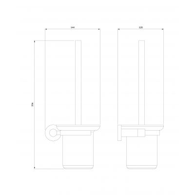 Szczotka toaletowa ścienna biała MP60620WM Omnires Modern Project