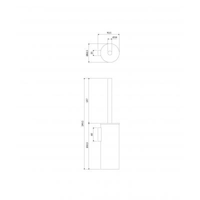 Omnires Modern Project MP60621BL szczotka toaletowa ścienna czarna