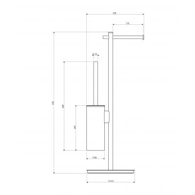 Omnires Modern Project MP60810BL stojak ze szczotką do wc czarny