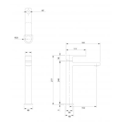 Omnires Baretti BA7812CR bateria umywalkowa