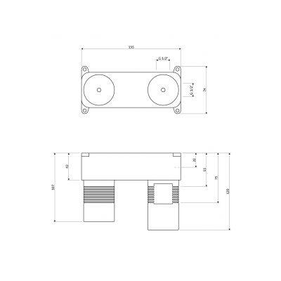 Element podtynkowy baterii BOX15HX Omnires