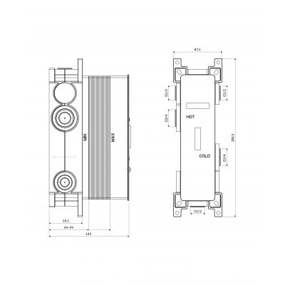 Element podtynkowy baterii BOXTE3F Omnires