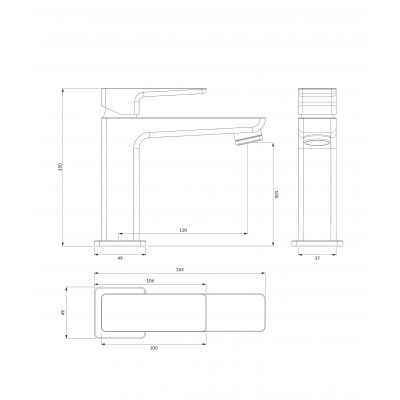 Omnires Parma PM7410CRB bateria umywalkowa